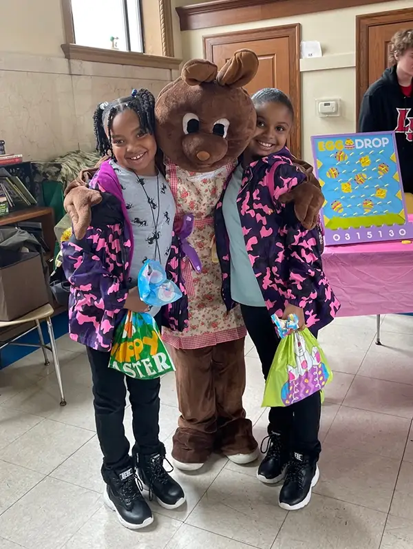 Easter Bunny with girls