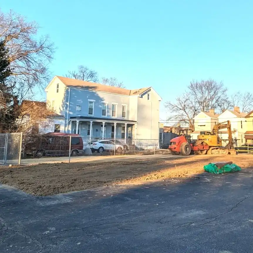 Donor creates additional green space at WIN's South Cumminsville campus. After demolishing the old building, all that remains is a dirt lot where grass will be laid in the spring.