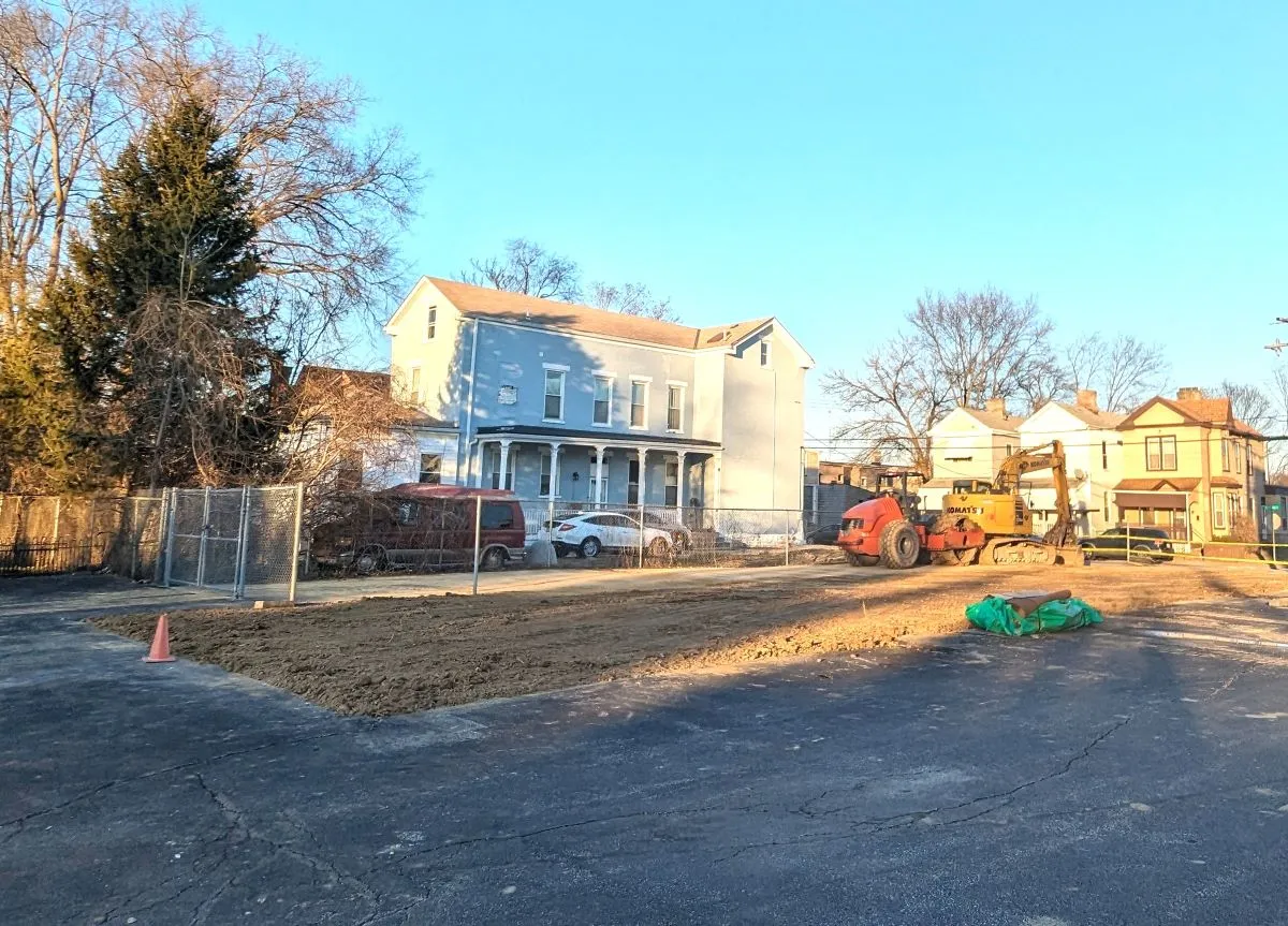 Donor creates additional green space at WIN's South Cumminsville campus. After demolishing the old building, all that remains is a dirt lot where grass will be laid in the spring.