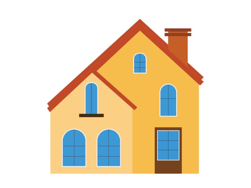 A graphic of a yellow house to represent National Homeownership Month.