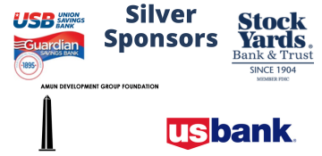 Working In Neighborhoods' Silver Sponsors for the 45th Anniversary Celebration. Union Savings and Guardian Savings Banks, Stock Yards Bank & Trust, U.S. Bank, and Amun Development Group Foundation.