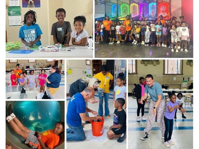 A collage of pictures from Working In Neighborhoods' 2024 Summer Camp.