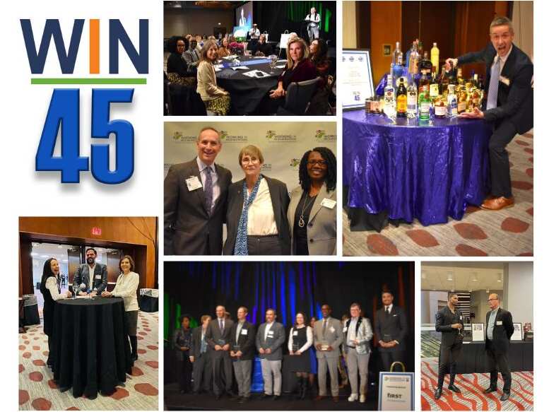 A collage of photos from WIN's 45th Anniversary Celebration.