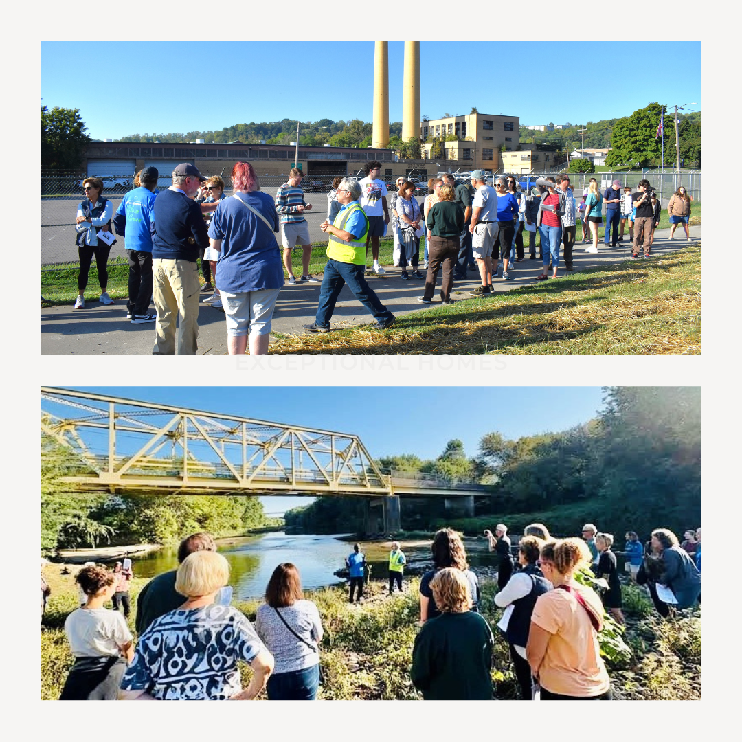 Two photos of the group on the Beekman Corridor Tour.