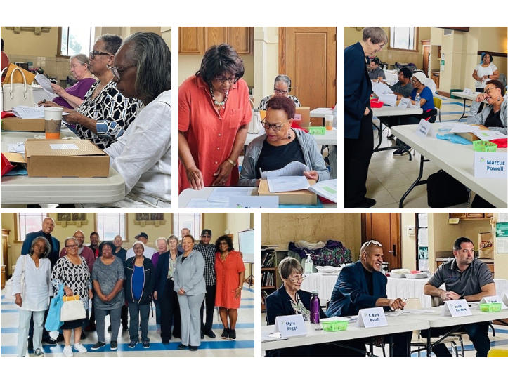 A collage of five pictures from WIN's Senior IDA kickoff in September.