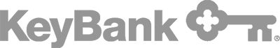 Black and white logo of Key Bank.
