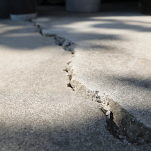 Cracked concrete poses a tripping hazard to seniors. The Senior IDA program helps them repair issues like this.